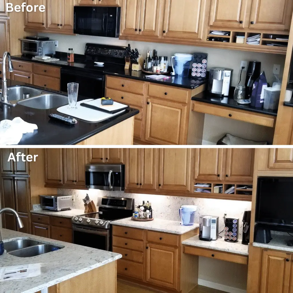Before and after: Kitchen counter and backsplash transformation