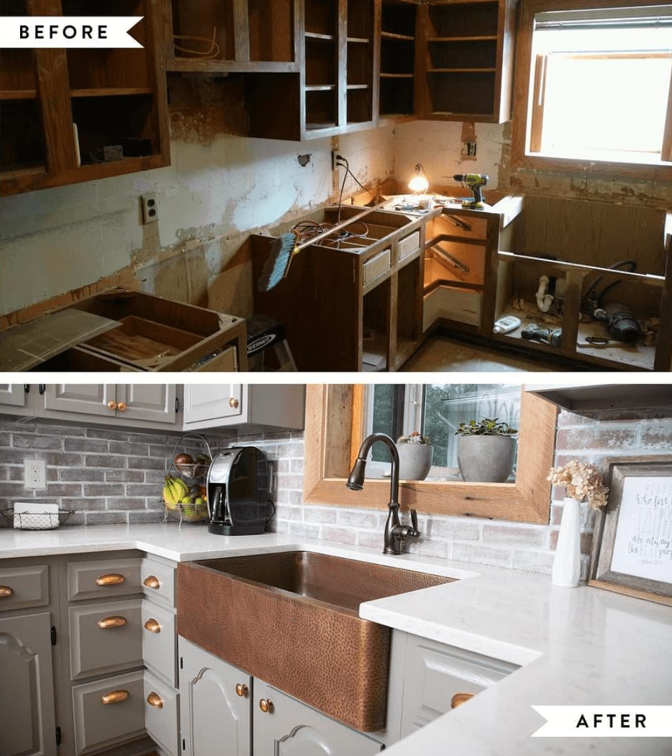 Before and after: Kitchen counter and backsplash transformation