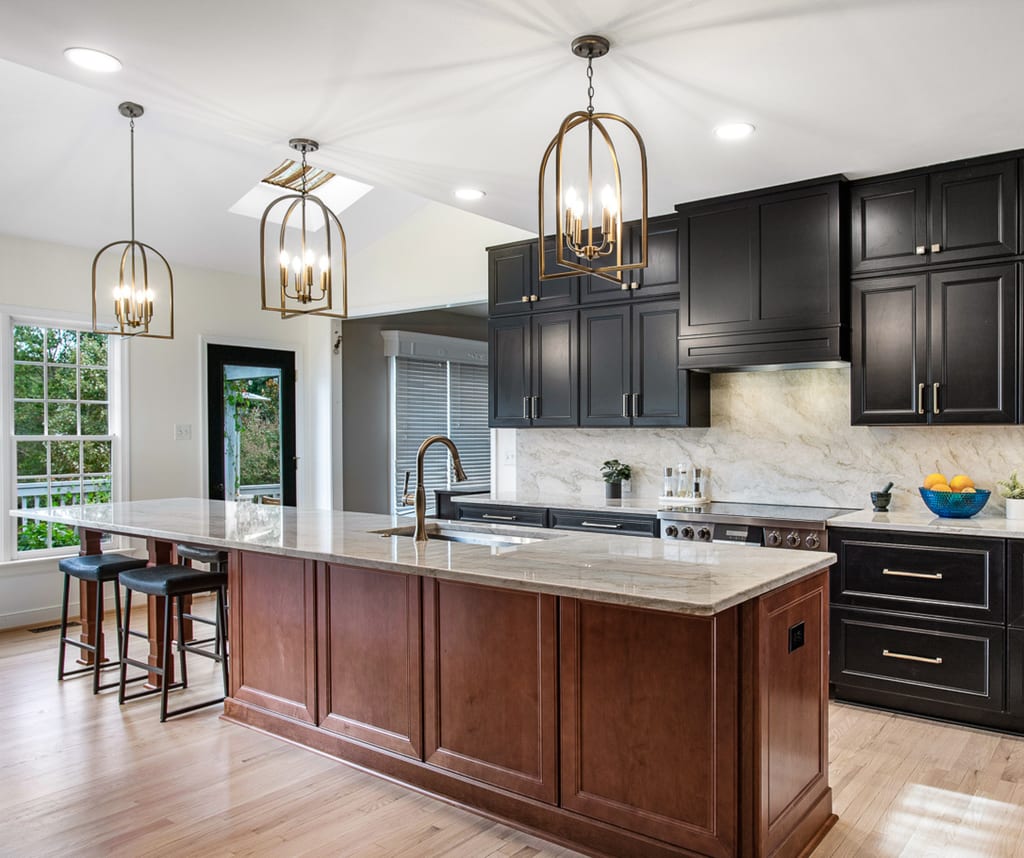 Modern sleek kitchen design by Boxborough interior designer