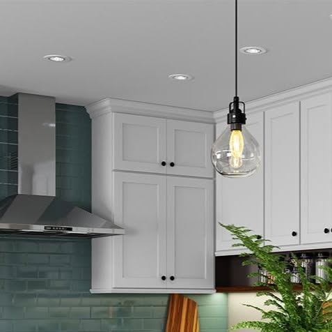 White shaker kitchen with teal backsplash Boxborough MA